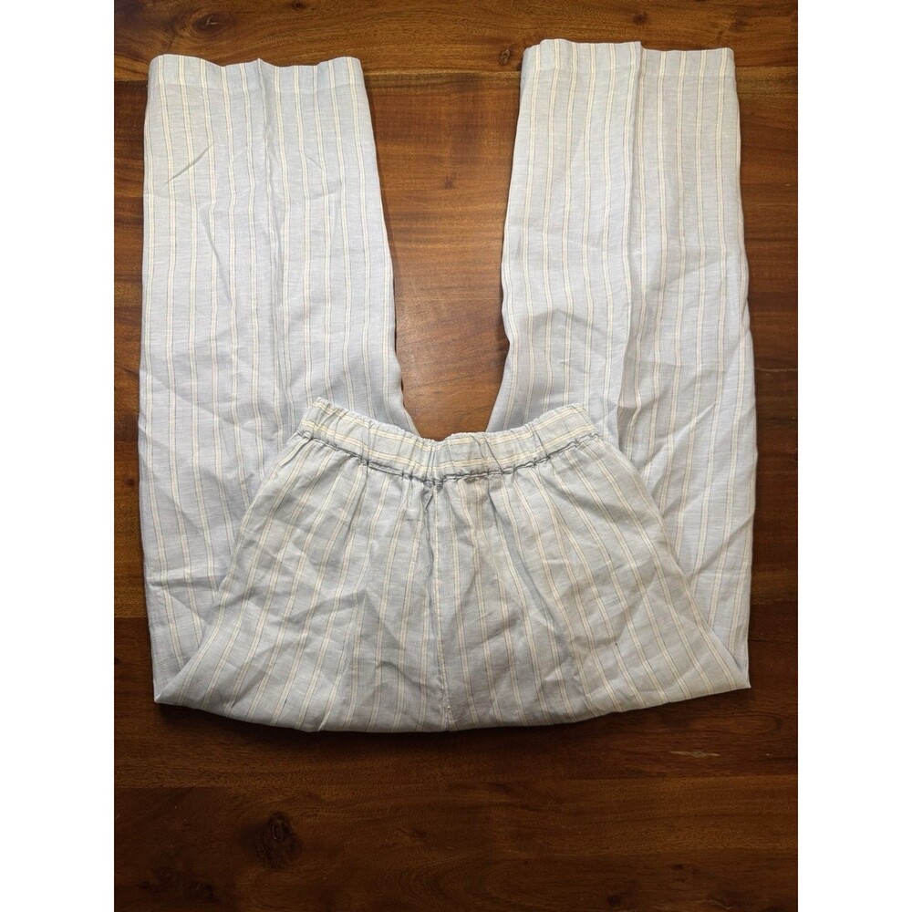 Azzurro Portofino by Guy Rover Linen Striped Pants Italy Women's Size 8 M Medium